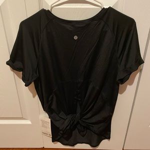 NWT- Lululemon Open Up Tie Back Tee- black